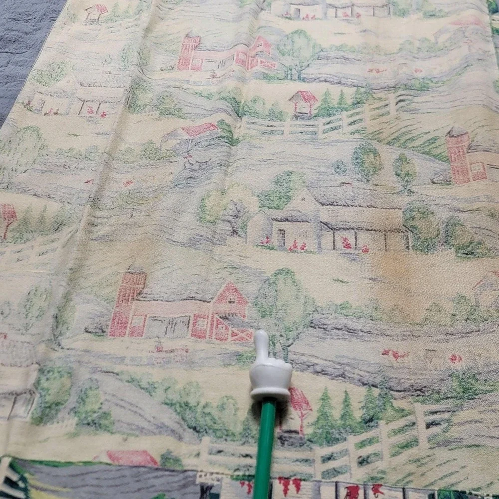 Vintage MCM Barkcloth Curtain Panels 1940s Rural Farm Pinch Pleat 86x32 Set Of 2